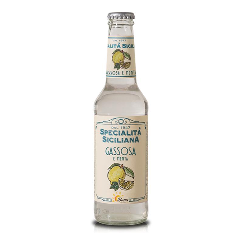 italiaanse frisdrank - bibite bona - gassosa menta - citroen limonade en munt - Sicilie