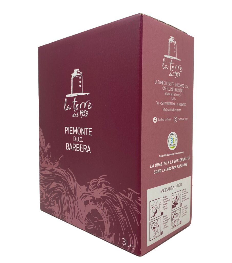 italiaanse rode wijn - bag in box - Barbera doc Piemonte - Cantina La Torre